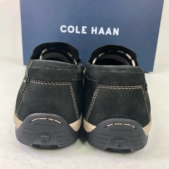 COLE Haan Claude Suede Black Penny Loafer Shoes