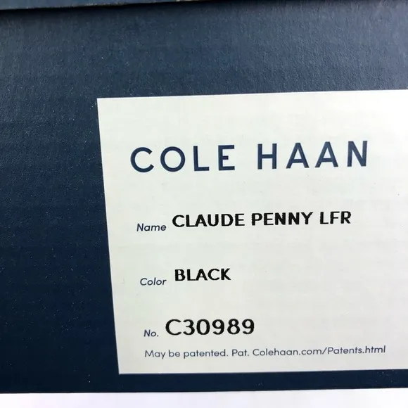 COLE Haan Claude Suede Black Penny Loafer Shoes