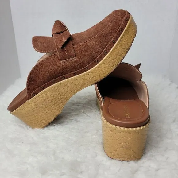 Cole Haan Cloudfeel Womens Clog Size 9.5 B Brown Suede Shoes