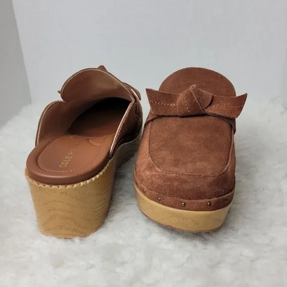 Cole Haan Cloudfeel Womens Clog Size 9.5 B Brown Suede Shoes