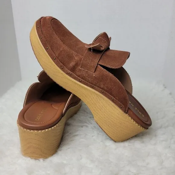 Cole Haan Cloudfeel Womens Clog Size 9.5 B Brown Suede Shoes