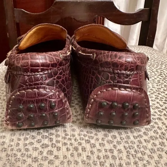 Cole Haan Croc Loafer Shoes Mens 9 M Brown Leather Gunnison Moc C07910