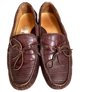 Cole Haan Croc Loafer Shoes Mens 9 M Brown Leather Gunnison Moc C07910