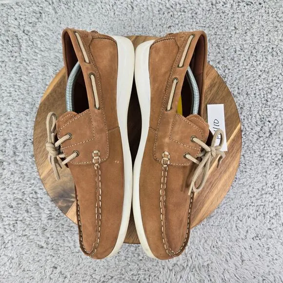 Cole Haan Grand Atlantic British Tan Suede Casual Lifestyle Boat Shoes Mens 12 M