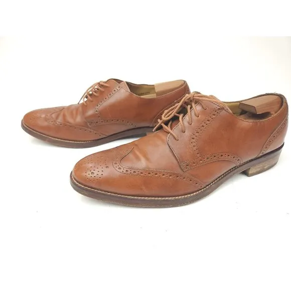 Cole Haan Grand OS Brown Leather Wingtip Lace Up Oxfords Shoes Men's 13 M