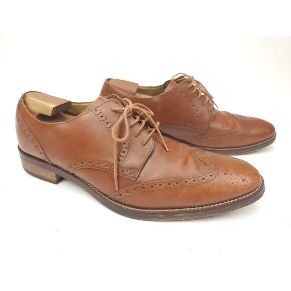 Cole Haan Grand OS Brown Leather Wingtip Lace Up Oxfords Shoes Men's 13 M