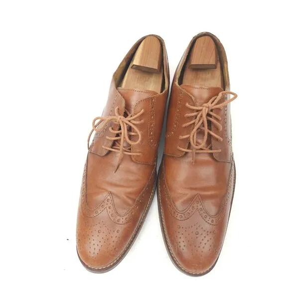 Cole Haan Grand OS Brown Leather Wingtip Lace Up Oxfords Shoes Men's 13 M