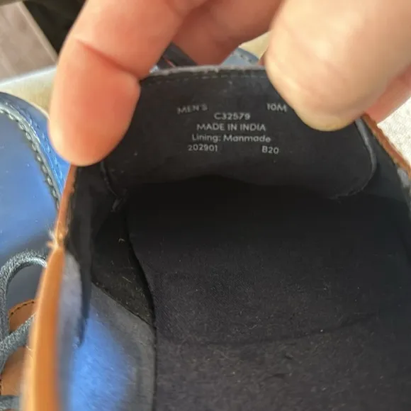Cole Haan Men’s Cornell 2 Eye Leather Boat Shoes Loafers Blue Brown Size 10
