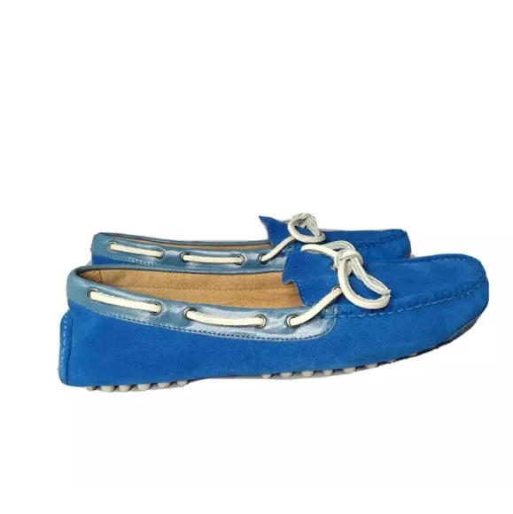 Cole Haan Men's  Driver Loafers Size 8 D Shoes Blue Suede Retail $150
