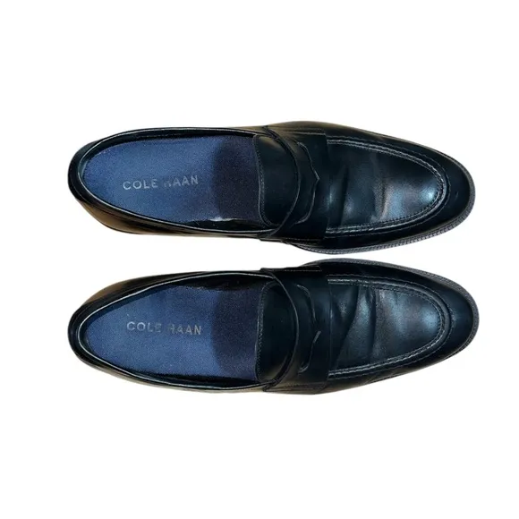 Cole Haan Men's Modern Essentials Black LeatherPenny Loafers Size 10.5 C35103