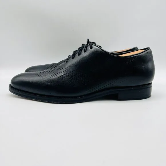 Cole Haan Wingtip Oxford Mens 8.5 Black Laser Washington Grand OS Leather Shoes