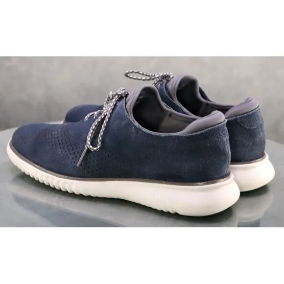 Cole Haan Zero Grand Laser Cut Men's Oxfords Dress Shoes Size 7 Leather Blue