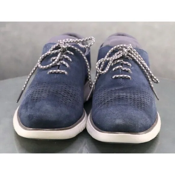 Cole Haan Zero Grand Laser Cut Men's Oxfords Dress Shoes Size 7 Leather Blue