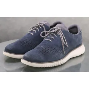 Cole Haan Zero Grand Laser Cut Men's Oxfords Dress Shoes Size 7 Leather Blue