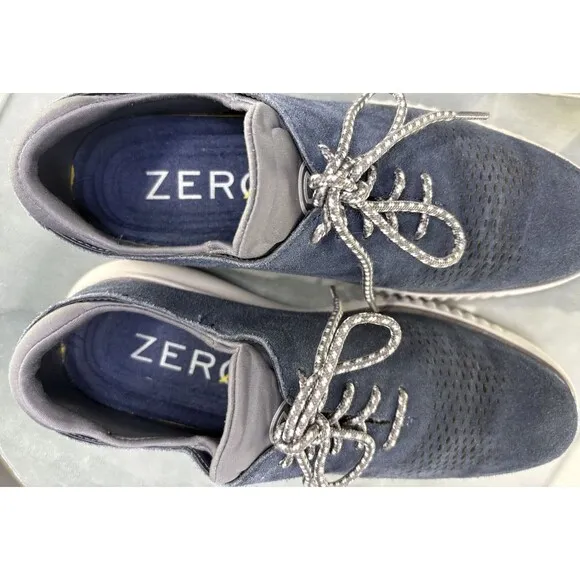 Cole Haan Zero Grand Laser Cut Men's Oxfords Dress Shoes Size 7 Leather Blue