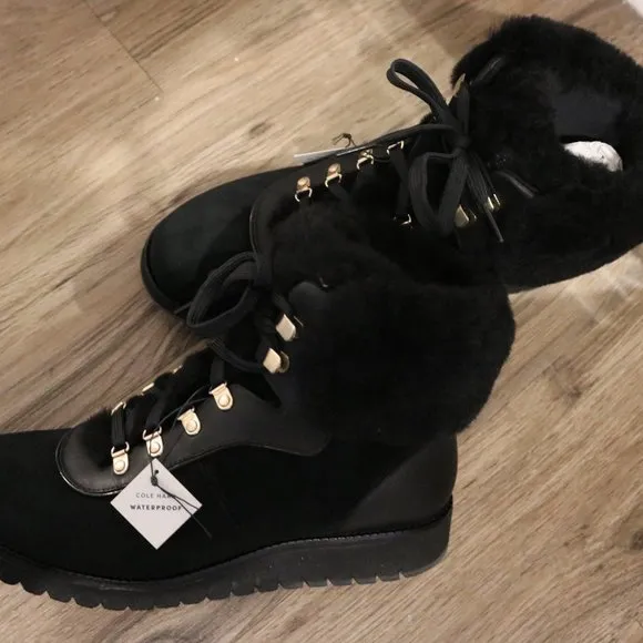 Cole Haan ZeroGrand Explore Upstate Waterproof Geunine Shearling Hiking Boot