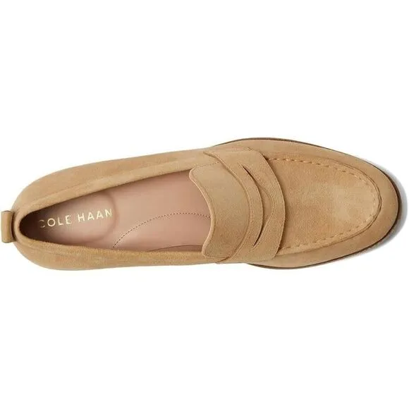 Cole Haan Stassi W28191 Women's US 8.5 Brown Suede Penny Loafer Shoes ZPO360