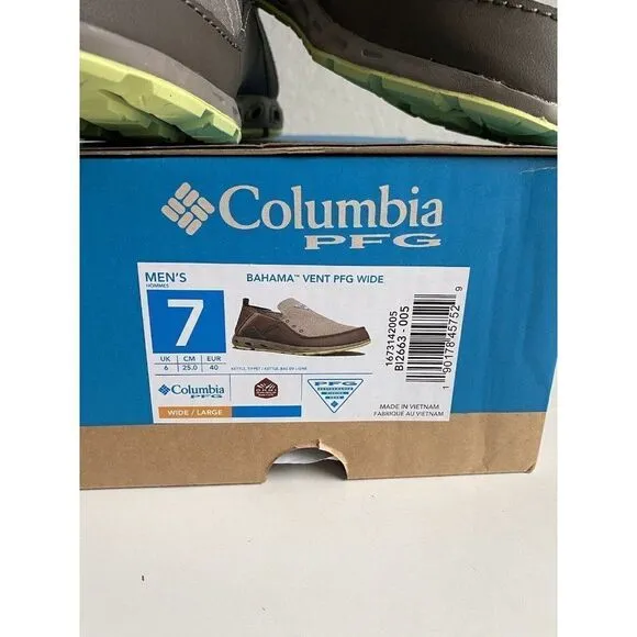 Columbia Men's Sz 7 Bahama PFG Series Water Boat Shoes WIDE Width Slip On Shoes
