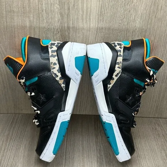 Converse Shoes Kids Size 7 ERX-260 Mid x Just Don Animal Sneakers Black Teal