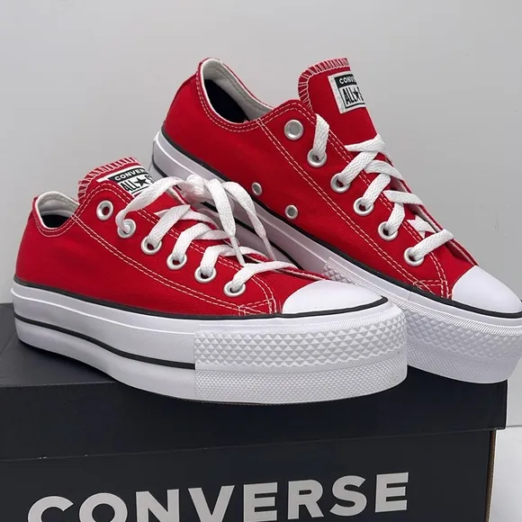 Converse WMNS Red Canvas Sneakers Platform A14905CCTAS LIFT OXCASINO/WHITE/BLk