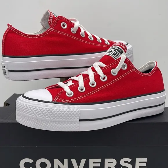 Converse WMNS Red Canvas Sneakers Platform A14905CCTAS LIFT OXCASINO/WHITE/BLk