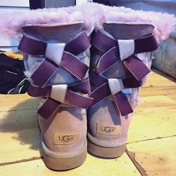 COPY - UGG Women's Pink &amp; Purple Bailey Bow II