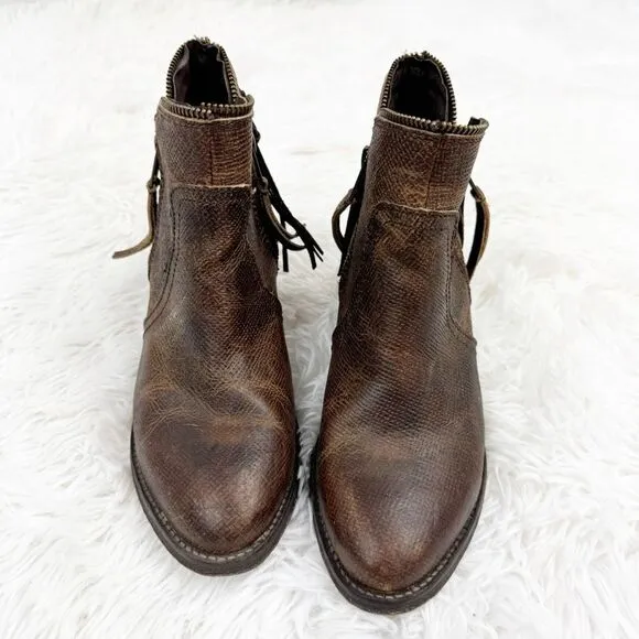 Corral Circle G Fringe Zipper Ankle Cowboy Western Leather Boots
