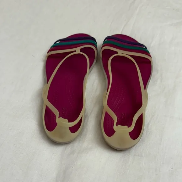 Crocs Isabella Pink Slip On Colorful Sandals Size 10 Summer Casual