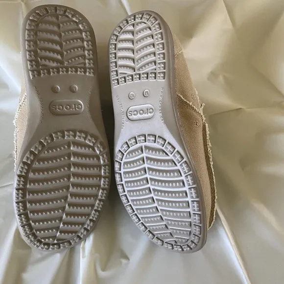 Crocs‎ Men's Santa Cruz Loafer Slip On 10128-261 Shoes Canvas Sand Size 10 New