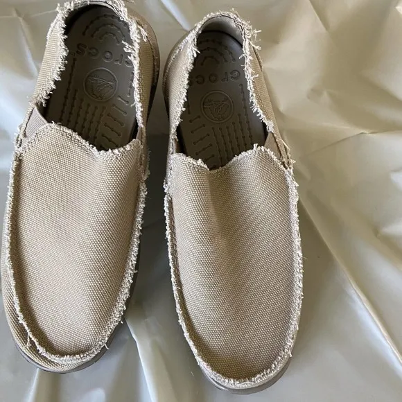 Crocs‎ Men's Santa Cruz Loafer Slip On 10128-261 Shoes Canvas Sand Size 10 New