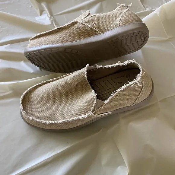 Crocs‎ Men's Santa Cruz Loafer Slip On 10128-261 Shoes Canvas Sand Size 10 New
