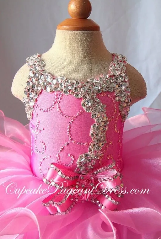 Custom Made Glass Stones Little Girl/Infant/Newborn/Child/toddler Pageant Dress