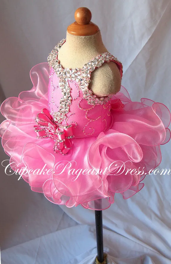 Custom Made Glass Stones Little Girl/Infant/Newborn/Child/toddler Pageant Dress