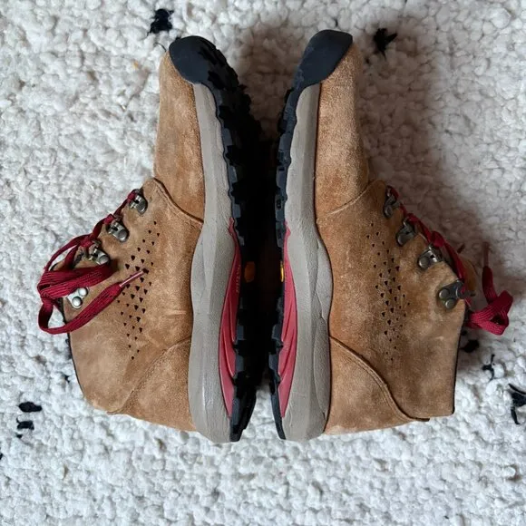 Danner Inquire Chukka 4&quot; Brown Red Boots Vibram Suede Waterproof Size 6
