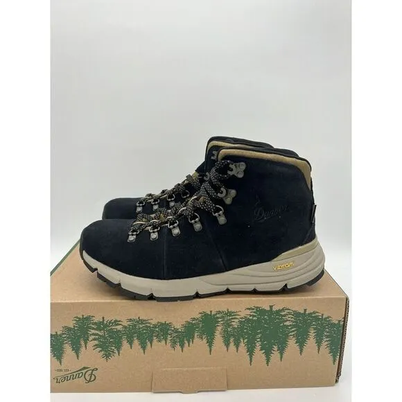 Danner Womens Mountain 600 4.5in Black/Khaki Suede Hiking Boots 62288 NWOB