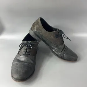 Diesel Grayish Green Leather/Suede Oxford Shoes, Men's Size 41