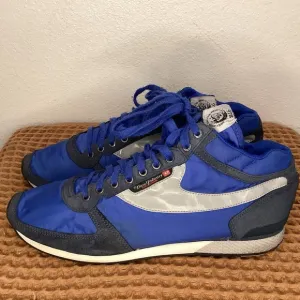 Diesel Hi-Pass Y2K Shoes Men's Size 11 Nylon Suede Blue White High Sneakers