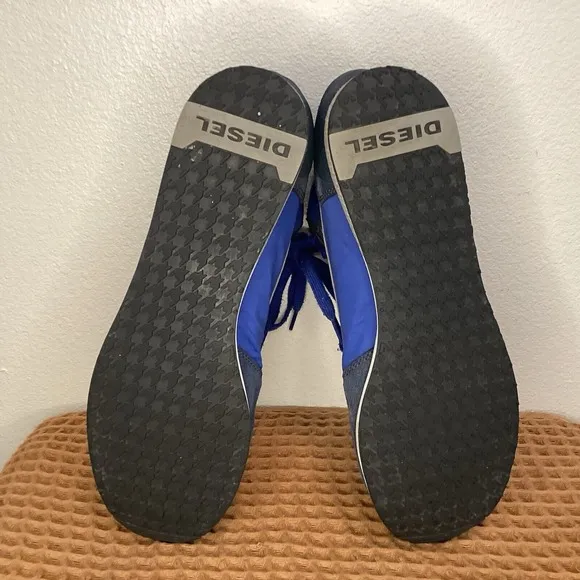 Diesel Hi-Pass Y2K Shoes Men's Size 11 Nylon Suede Blue White High Sneakers