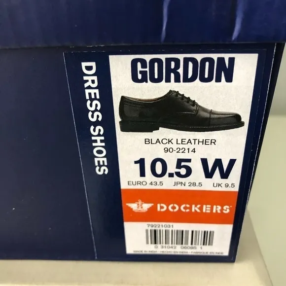 DOCKERS Gordon Black Leather Oxford Shoes