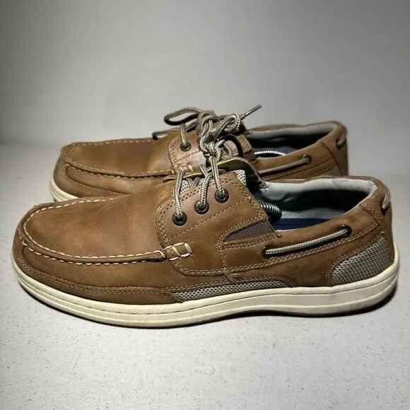 Dockers Mens Beacon Tan Leather Boat Shoes Lace