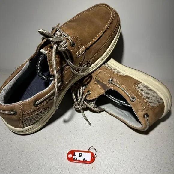 Dockers Mens Beacon Tan Leather Boat Shoes Lace