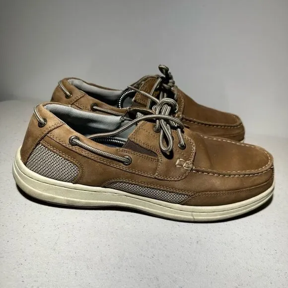 Dockers Mens Beacon Tan Leather Boat Shoes Lace