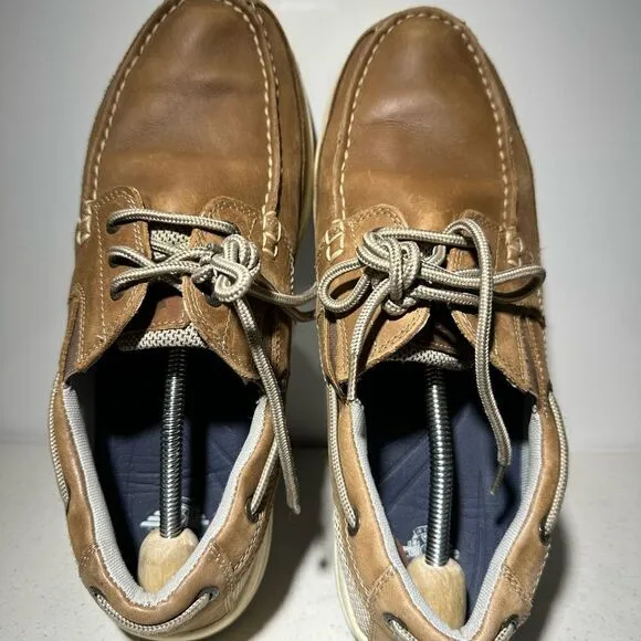 Dockers Mens Beacon Tan Leather Boat Shoes Lace
