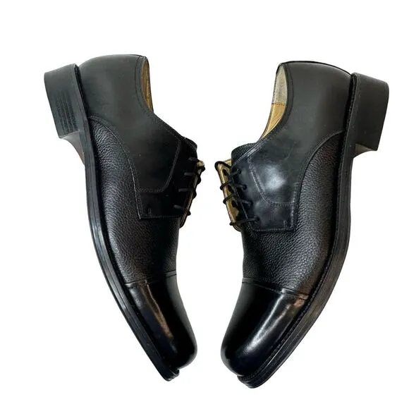 DOCKERS Premium Black Cap Toe Lace Up Oxford Size 10.5
