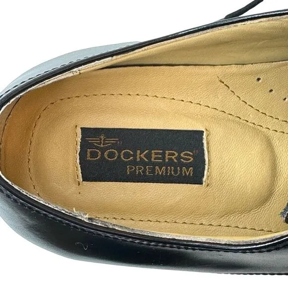 DOCKERS Premium Black Cap Toe Lace Up Oxford Size 10.5