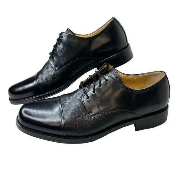 DOCKERS Premium Black Cap Toe Lace Up Oxford Size 10.5