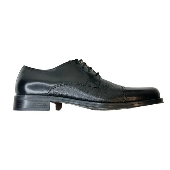 DOCKERS Premium Black Cap Toe Lace Up Oxford Size 10.5