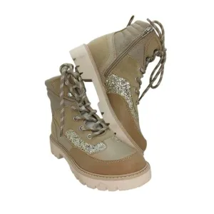 Dolce Vita Designer NEW Women's Tan &amp; Siver Glitter Hiking Boots - sz. 7M