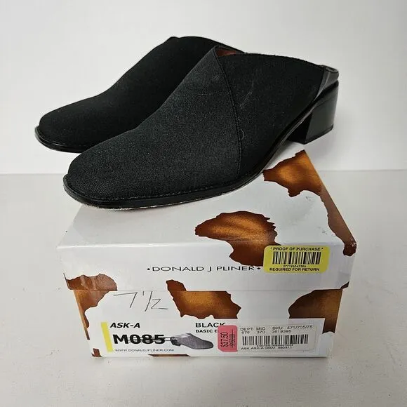 Donald J Pliner Size 7.5 Ask Matte Black‎ Mule Slide Shoes - NEW