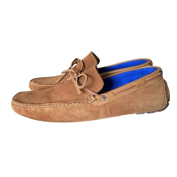 Donald Pliner Dade Suede Cognac Brown Driver Loafer Shoes size 11